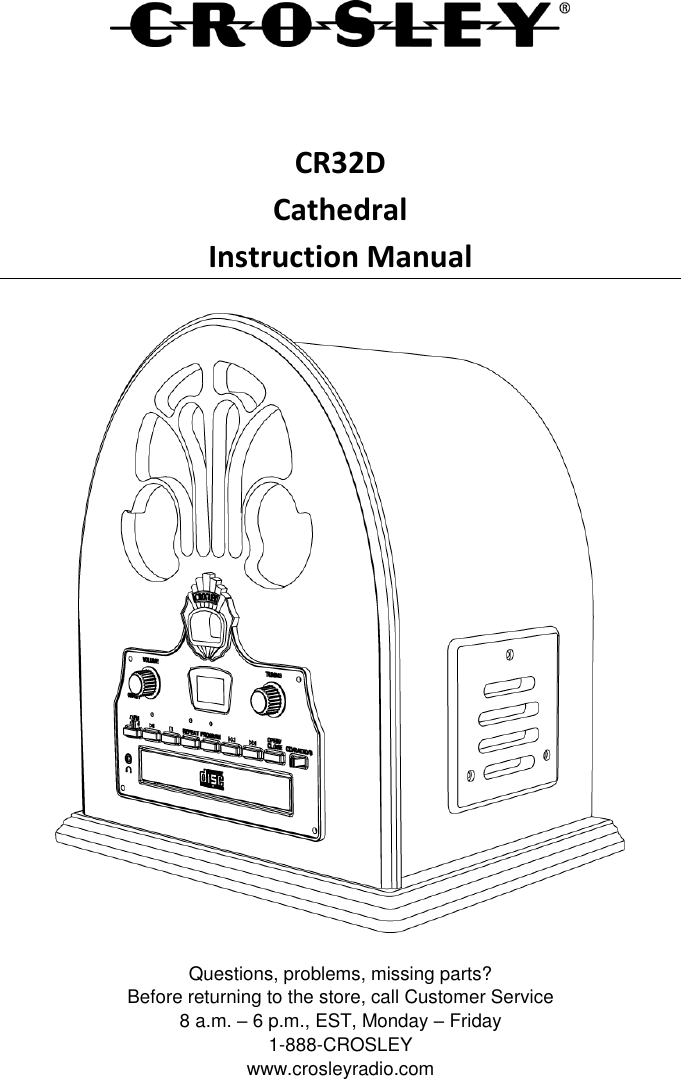 Page 1 of Modern Concepts CR32D AM/FM RECEIVER & CD User Manual 