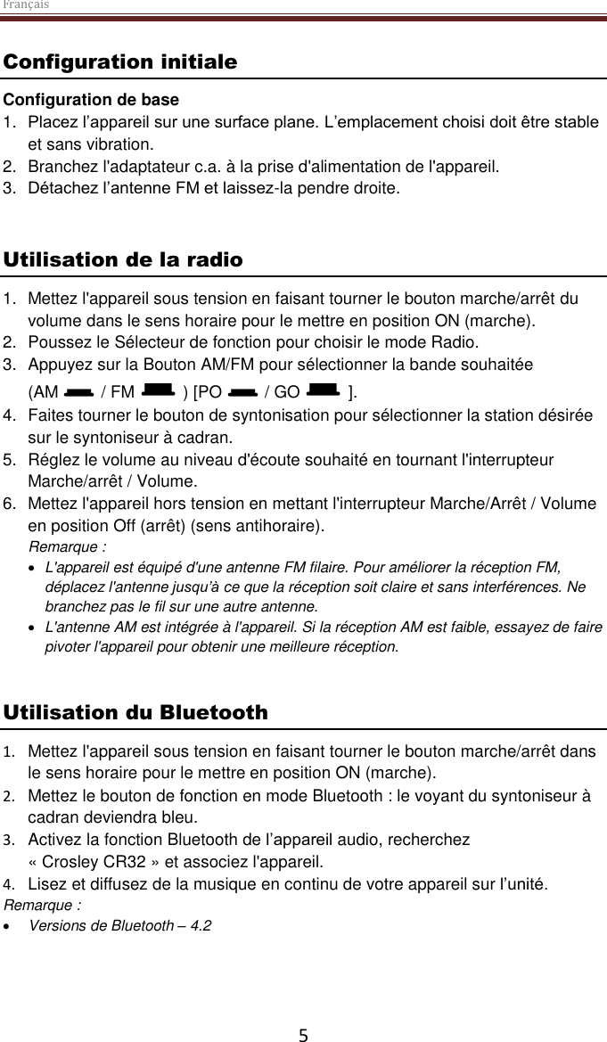 Page 21 of Modern Concepts CR32D AM/FM RECEIVER & CD User Manual 