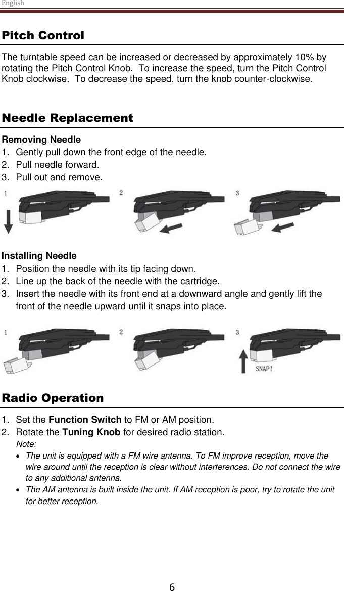 Page 6 of Modern Concepts CR6033A Otto Turntable User Manual 