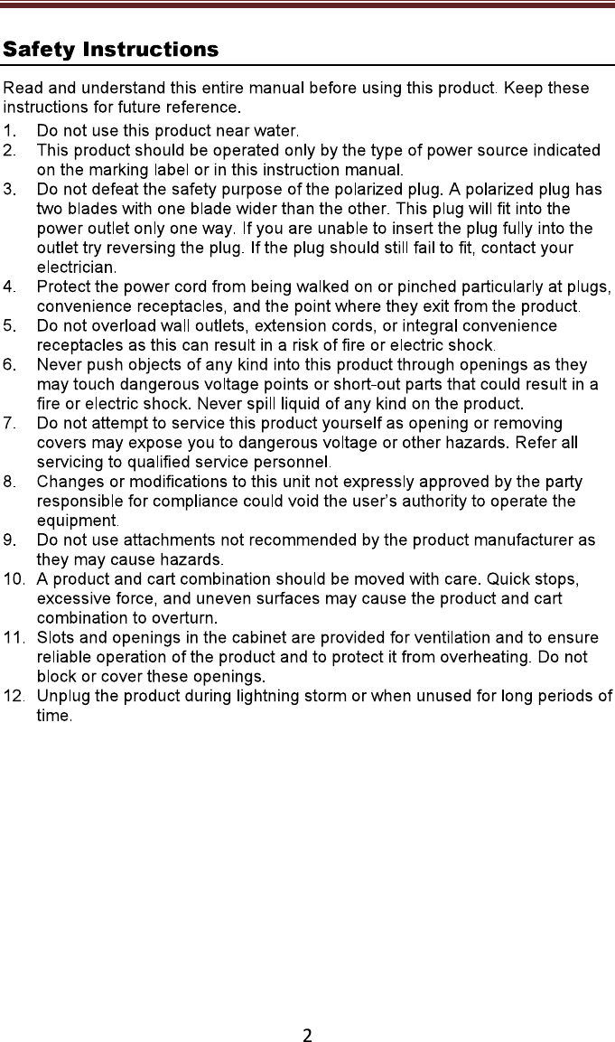 Page 2 of Modern Concepts CR6034A Switch II Turntable User Manual CR6034A Trilingual 110117