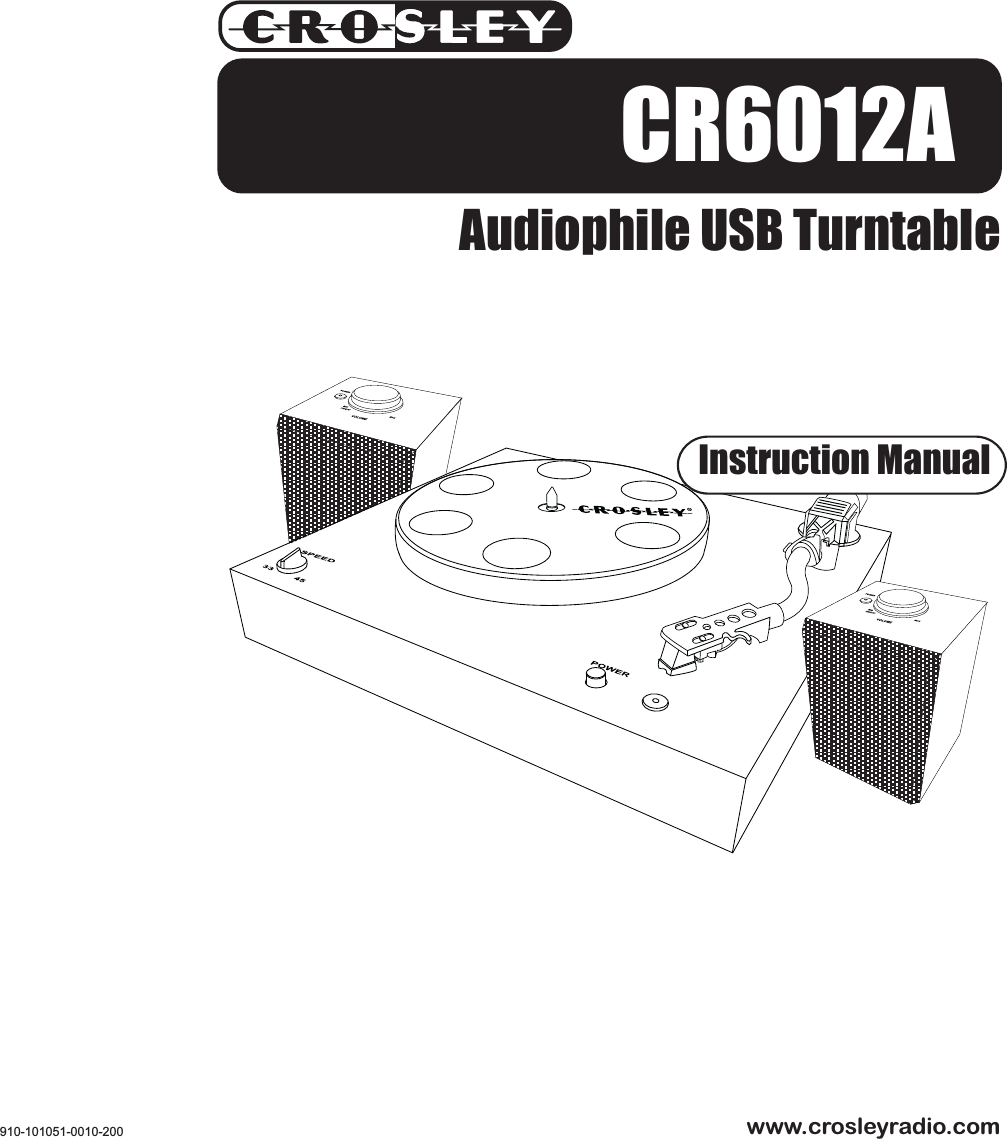 Audiophile USB Turntablewww.crosleyradio.com910-101051-0010-200CR6012AInstruction Manual