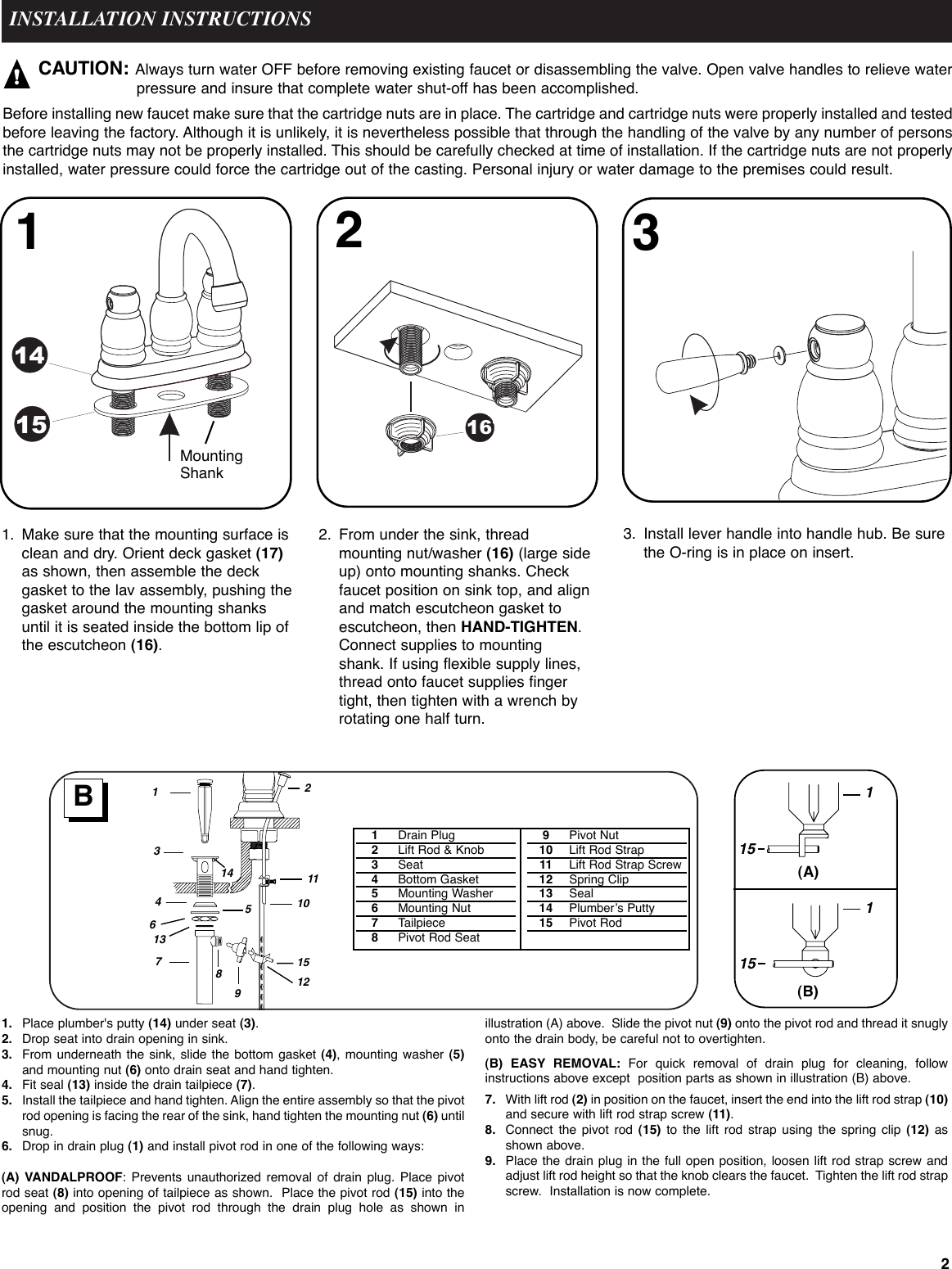 Page 4 of 8 - Moen Moen-Lever-Chrome-84781-Users-Manual- INS321  Moen-lever-chrome-84781-users-manual