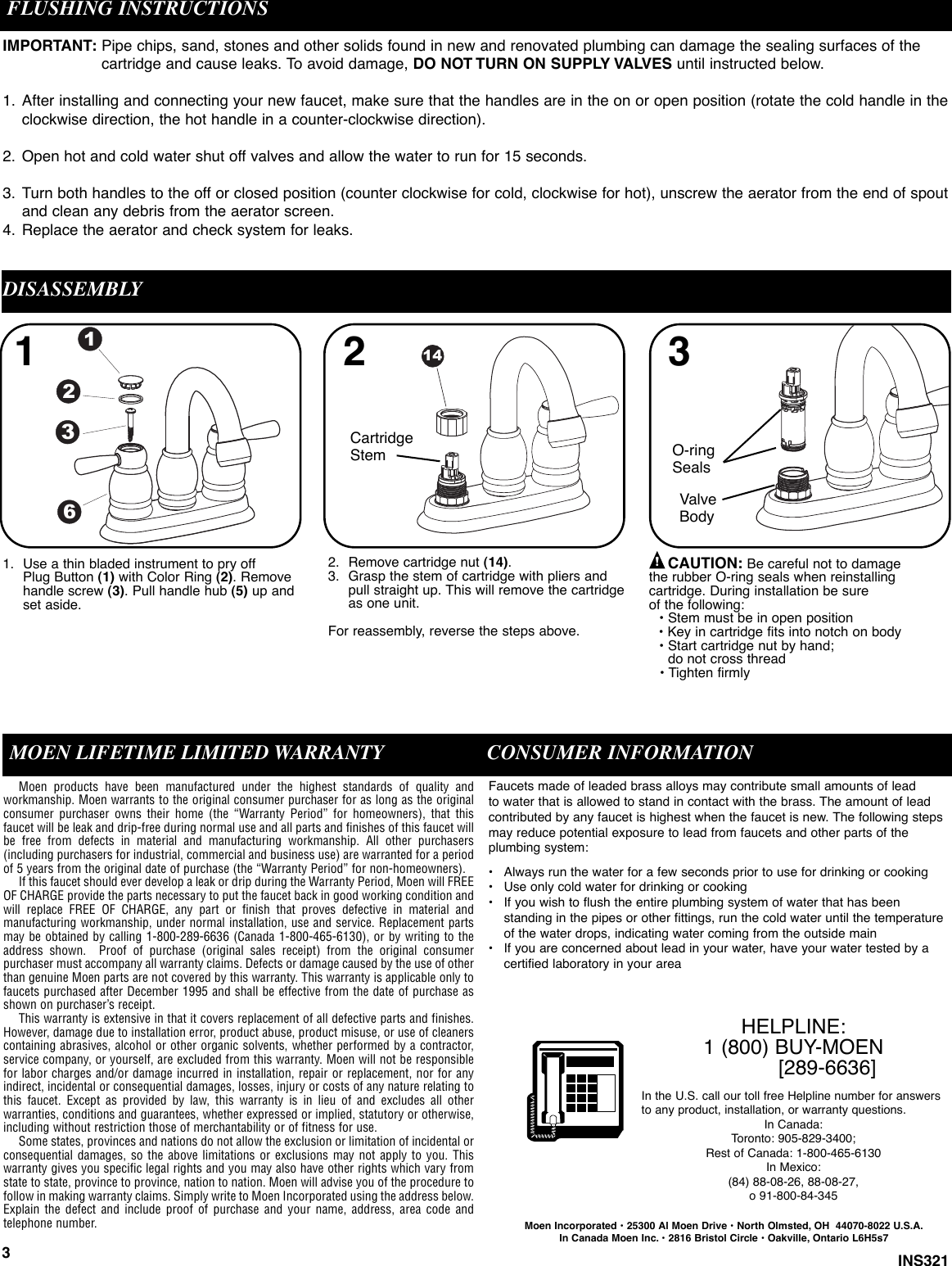 Page 5 of 8 - Moen Moen-Lever-Chrome-84781-Users-Manual- INS321  Moen-lever-chrome-84781-users-manual