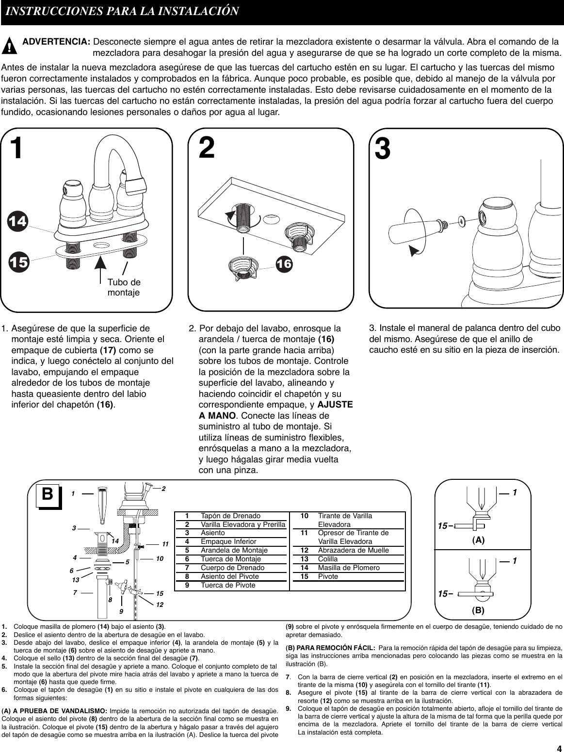 Page 6 of 8 - Moen Moen-Lever-Chrome-84781-Users-Manual- INS321  Moen-lever-chrome-84781-users-manual