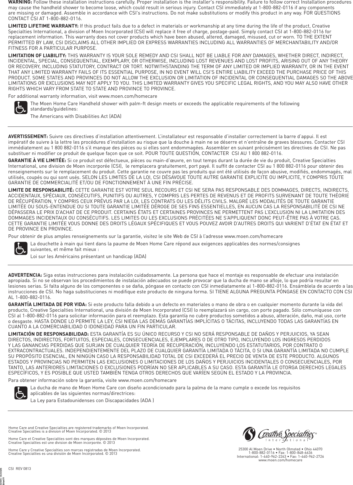 Moen Outdoor Shower Dn8010 Users Manual