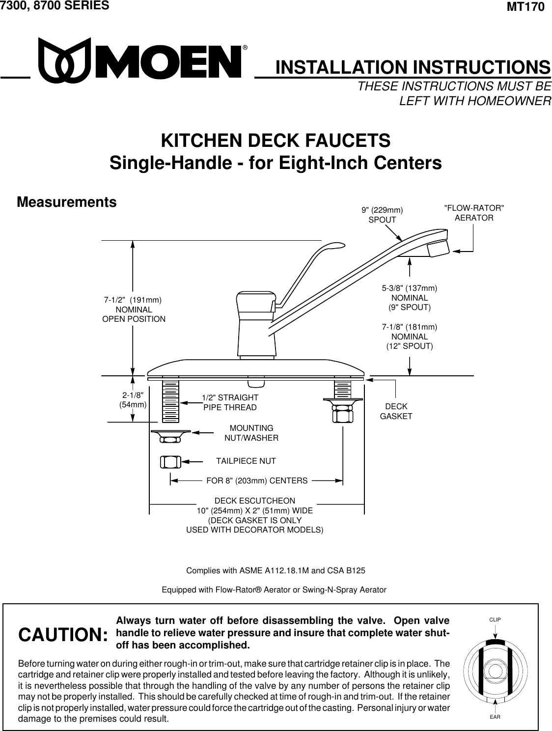 Page 1 of 4 - Moen Moen-Single-Handle-Kitchen-Faucet-7300-Users-Manual-  Moen-single-handle-kitchen-faucet-7300-users-manual