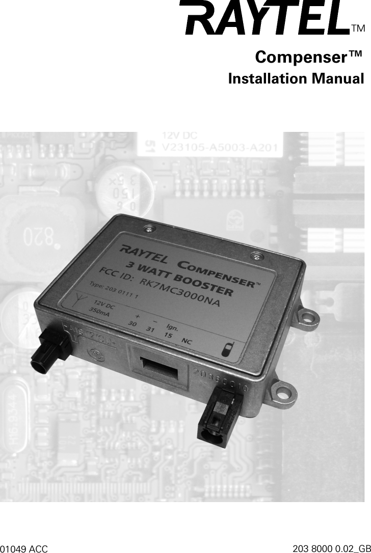 TM203 8000 0.02_GBCompenser&trade;Installation Manual01049 ACC