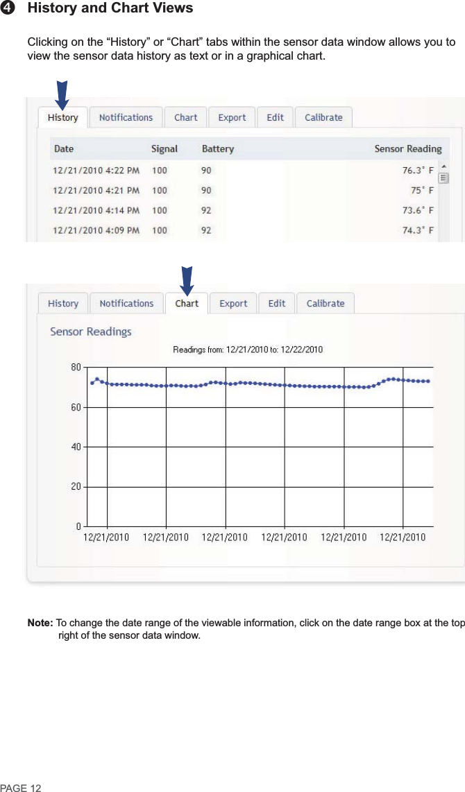 History and Chart ViewsNote:q