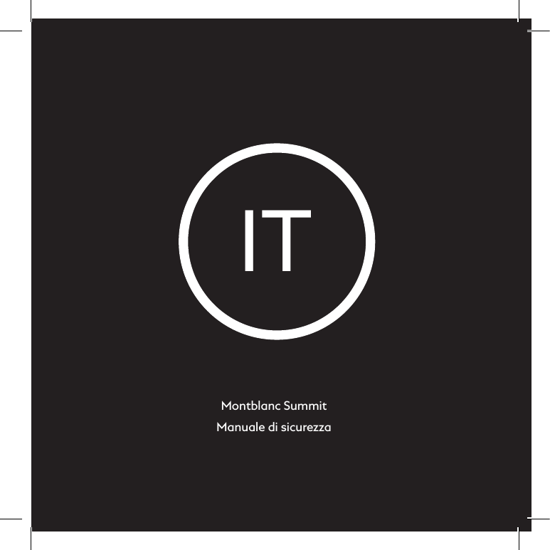 27ITMontblanc SummitManuale di sicurezza