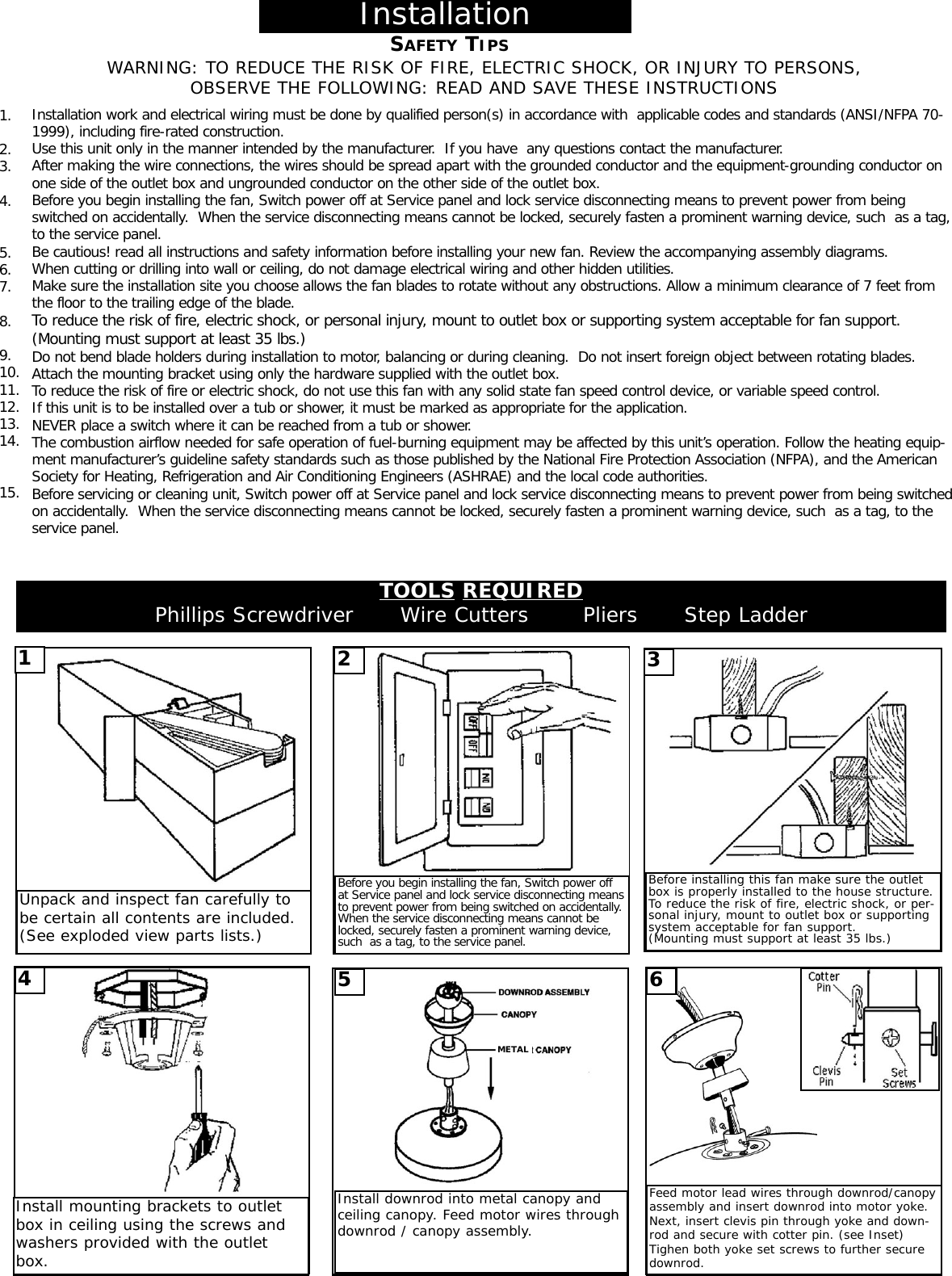 Page 2 of 6 - Monte-Carlo-Fan-Company Monte-Carlo-Fan-Company-Ceiling-Fans-Users-Manual-  Monte-carlo-fan-company-ceiling-fans-users-manual