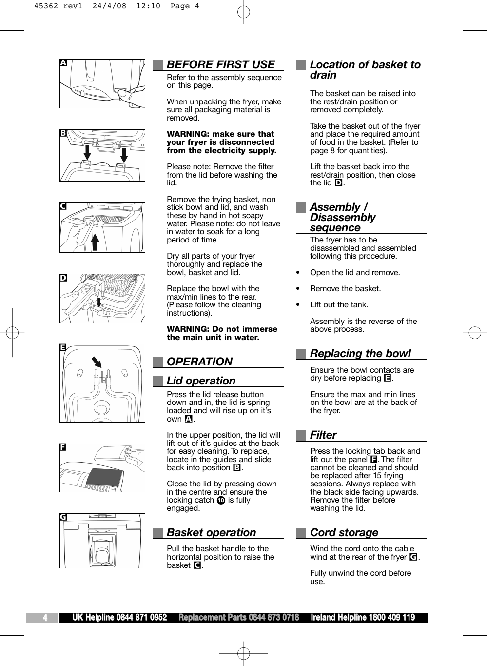 Page 4 of 8 - Morphy-Richards Morphy-Richards-45362-Users-Manual-  Morphy-richards-45362-users-manual