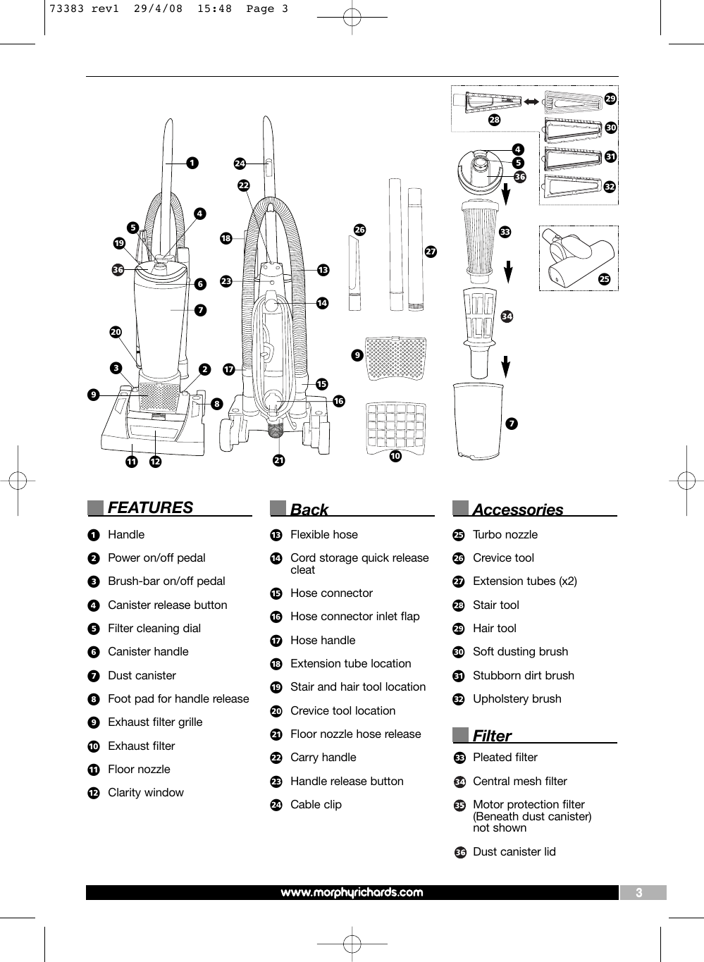 Page 3 of 8 - Morphy-Richards Morphy-Richards-73383-Users-Manual-  Morphy-richards-73383-users-manual