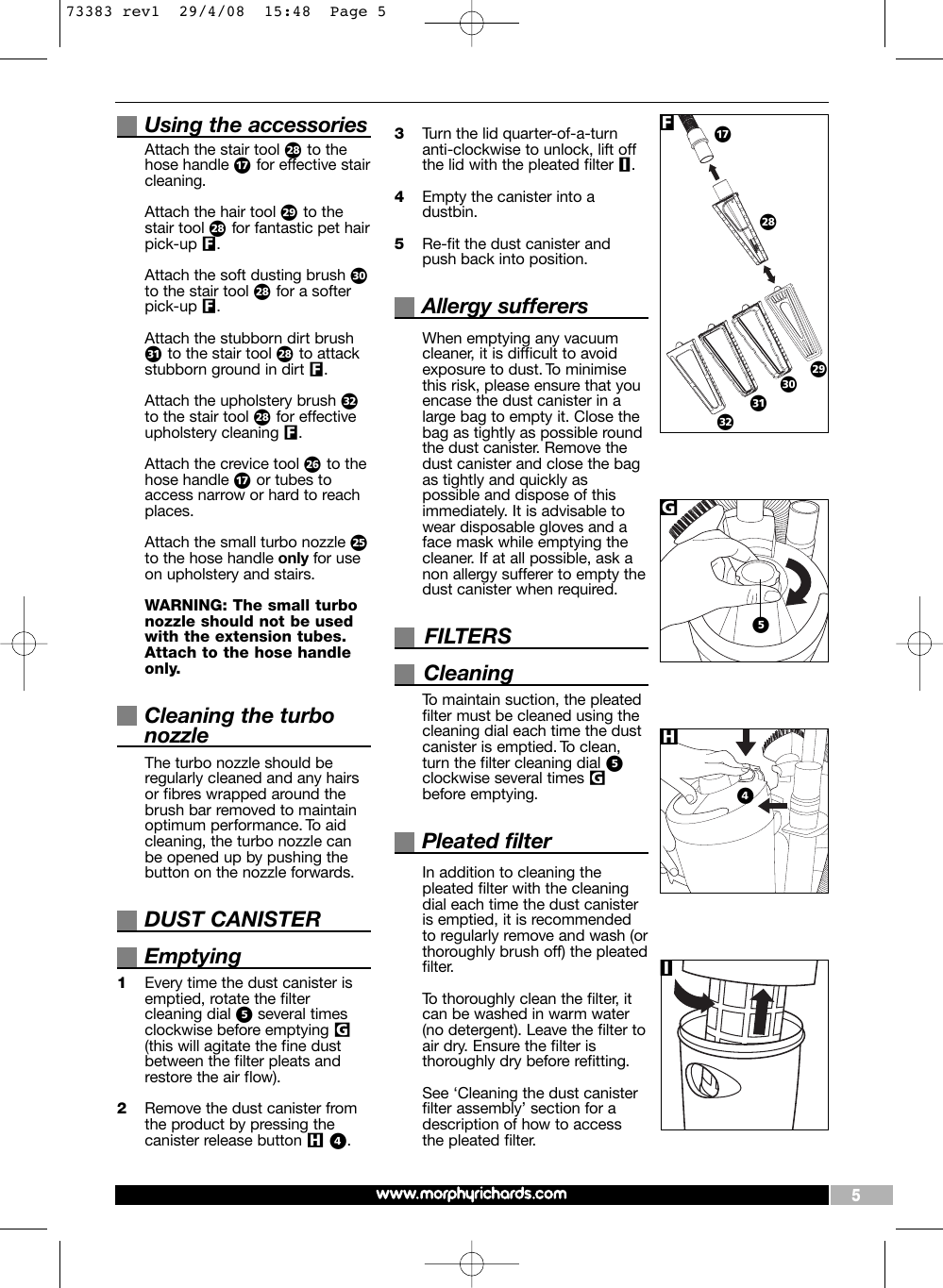 Morphy Richards 73383 Users Manual