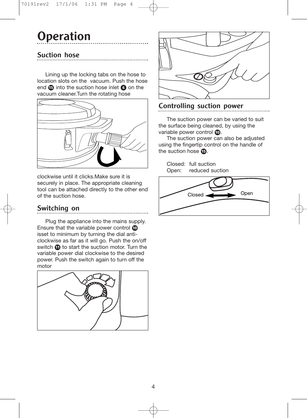 Page 4 of 10 - Morphy-Richards Morphy-Richards-Bulldog-Cylinder-70191Rev2-Users-Manual- 70191rev2  Morphy-richards-bulldog-cylinder-70191rev2-users-manual