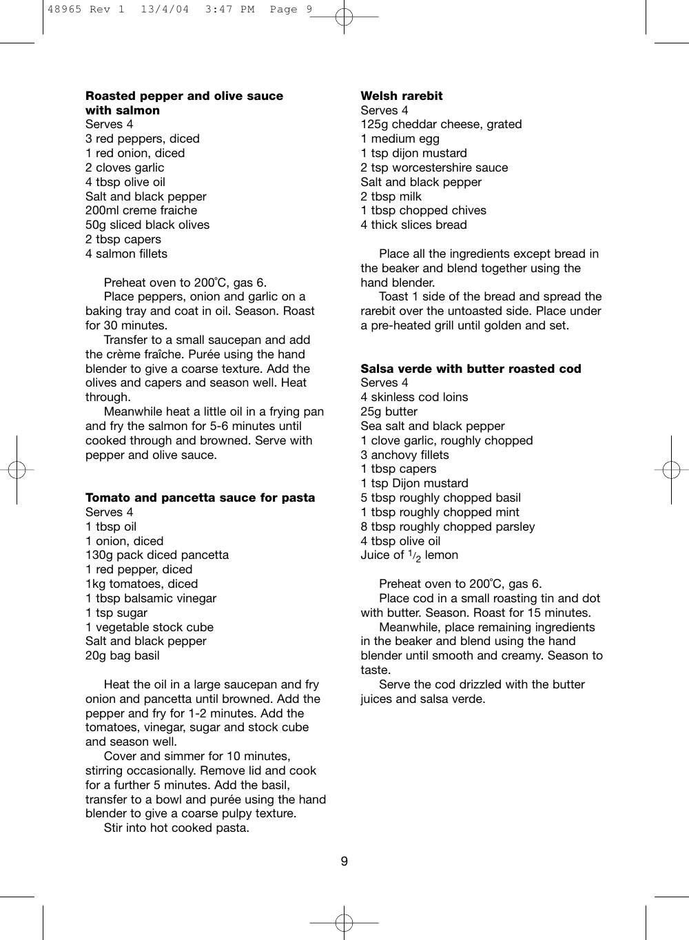 Page 9 of 12 - Morphy-Richards Morphy-Richards-Cordless-Hand-Blender-Users-Manual- 48965 Rev 1  Morphy-richards-cordless-hand-blender-users-manual