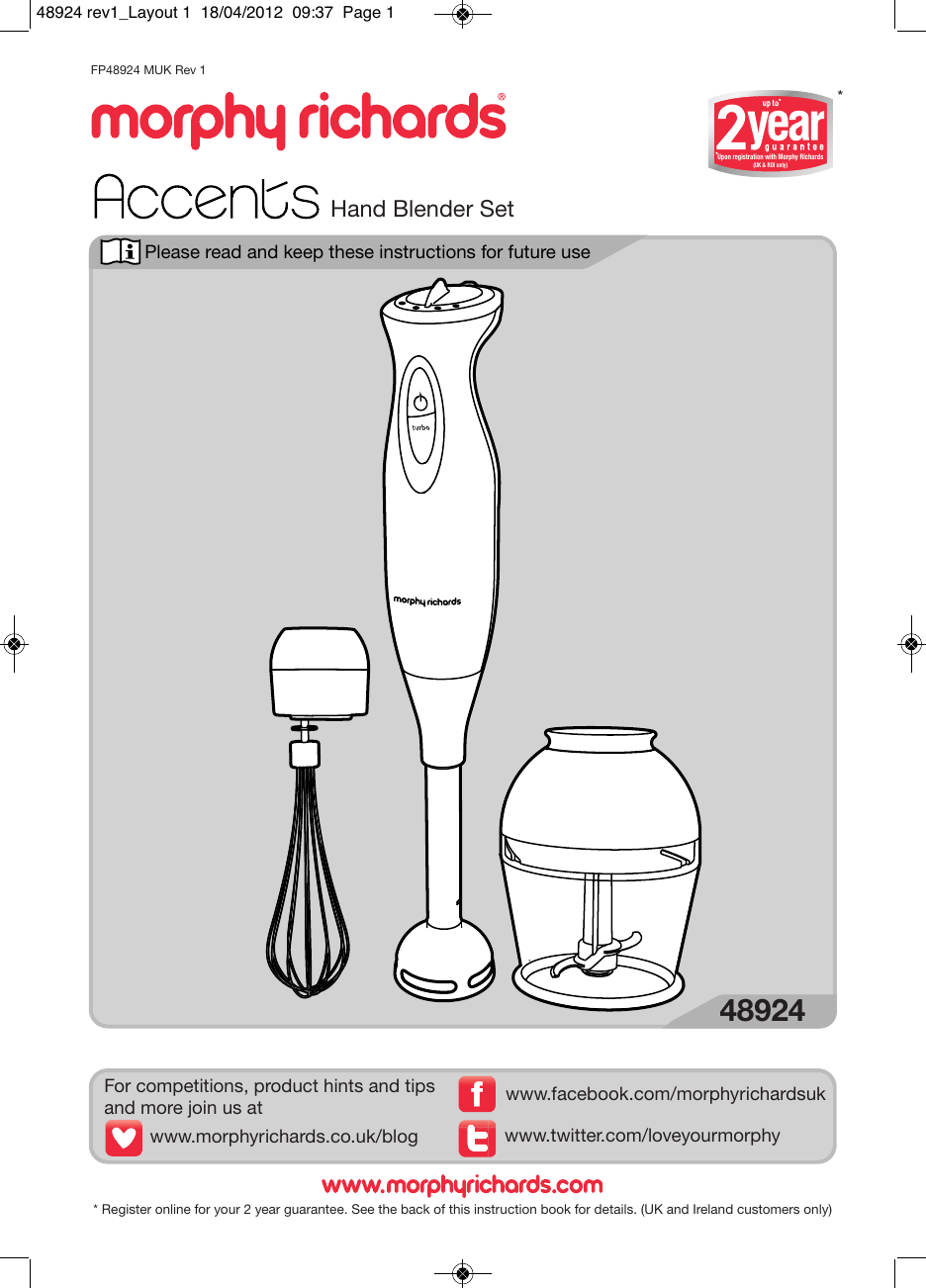 Morphy Richards Blender 48924 Users Manual Rev1_