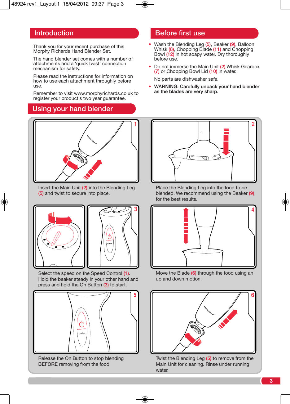 Page 3 of 8 - Morphy-Richards Morphy-Richards-Morphy-Richards-Blender-48924-Users-Manual- 48924 Rev1_  Morphy-richards-morphy-richards-blender-48924-users-manual