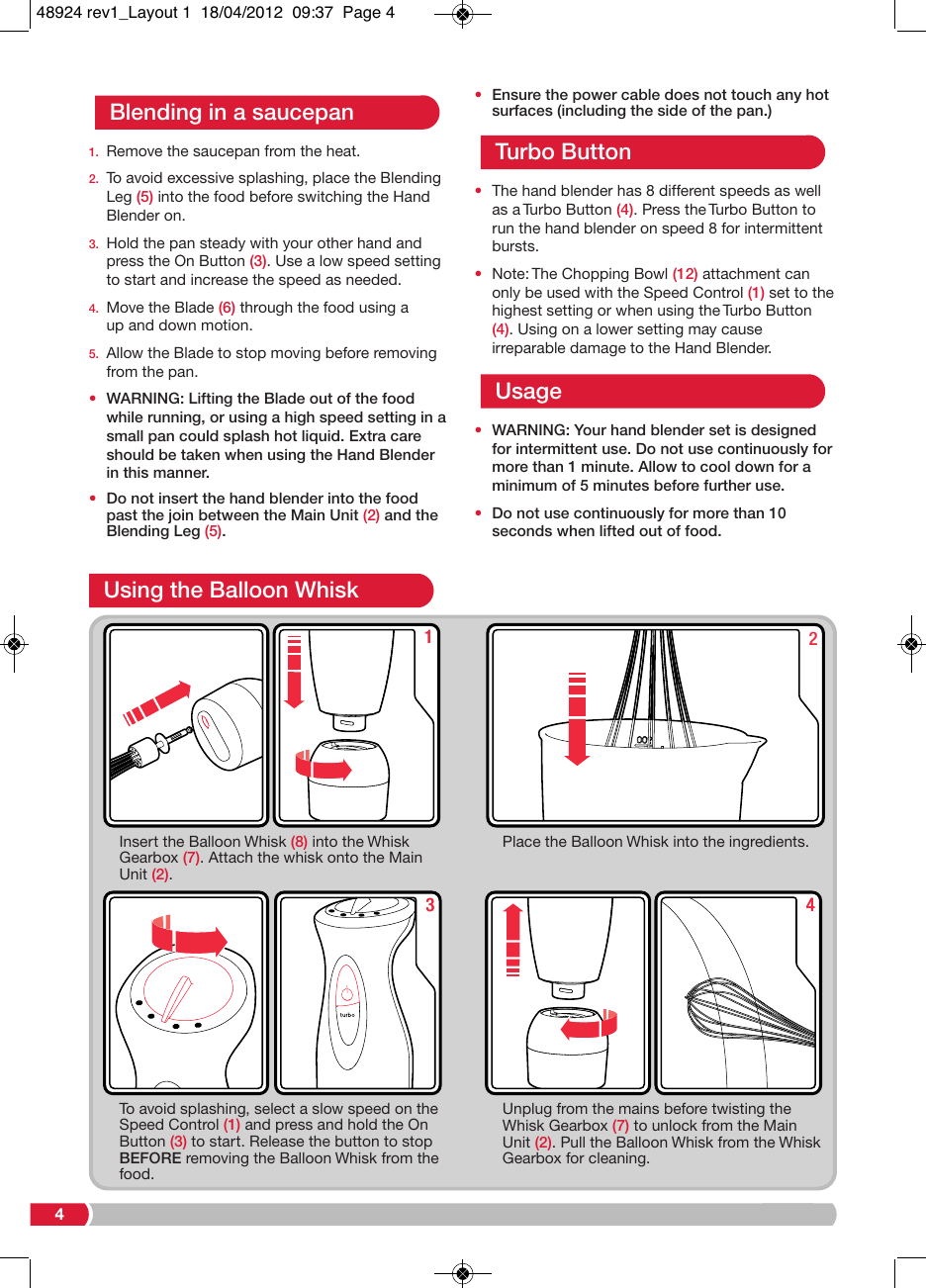 Page 4 of 8 - Morphy-Richards Morphy-Richards-Morphy-Richards-Blender-48924-Users-Manual- 48924 Rev1_  Morphy-richards-morphy-richards-blender-48924-users-manual