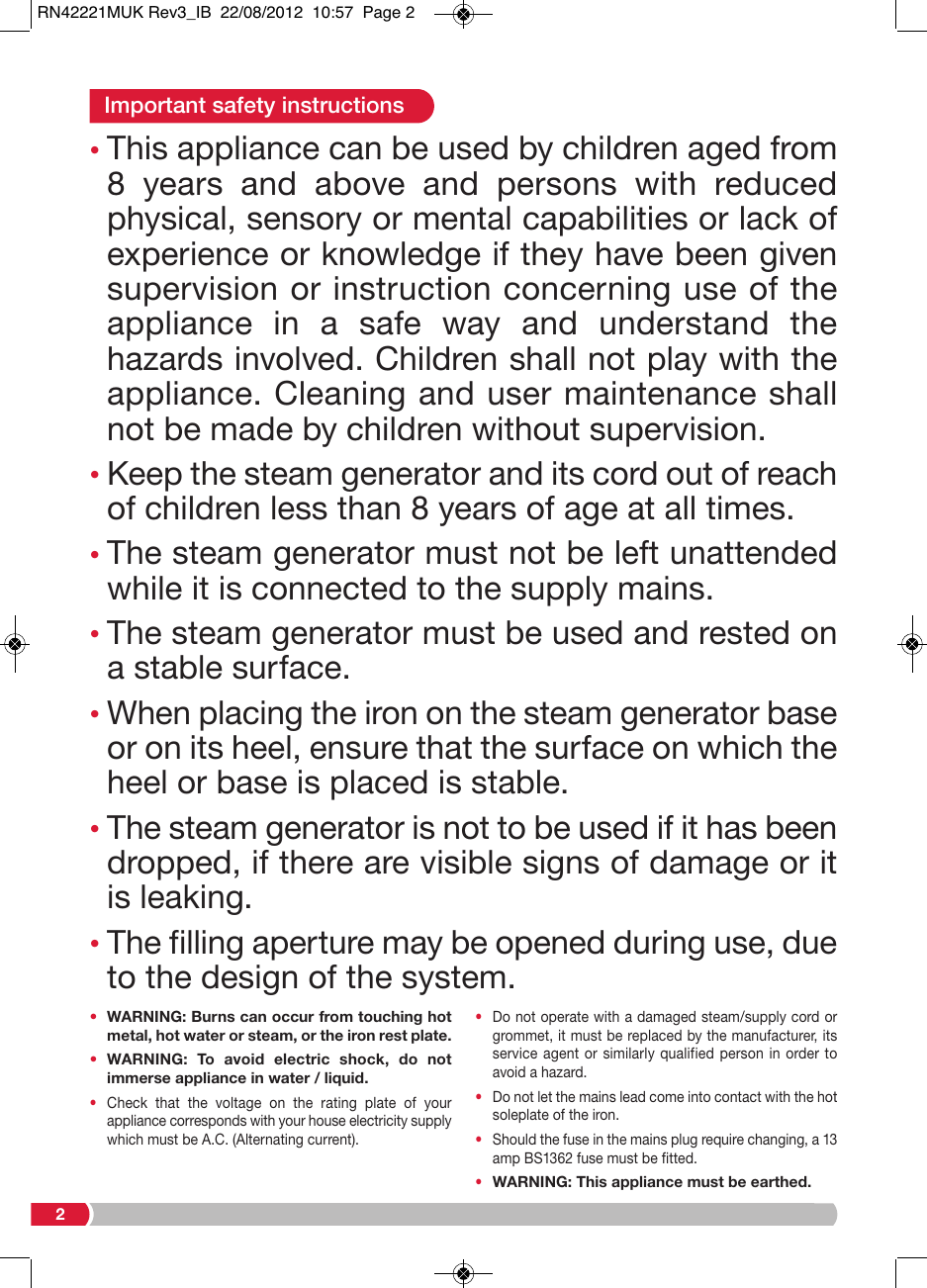 Morphy Richards Carpet Cleaner Rn42221Muk Rev3 Users Manual Rev3_IB