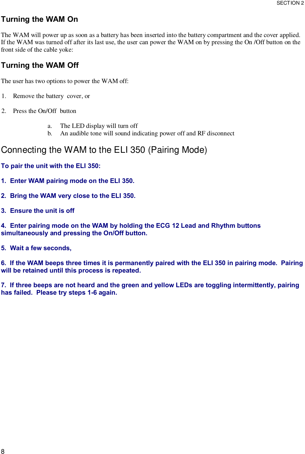 Mortara Instrument WAM2500 Wireless Acquisition Module User Manual 3
