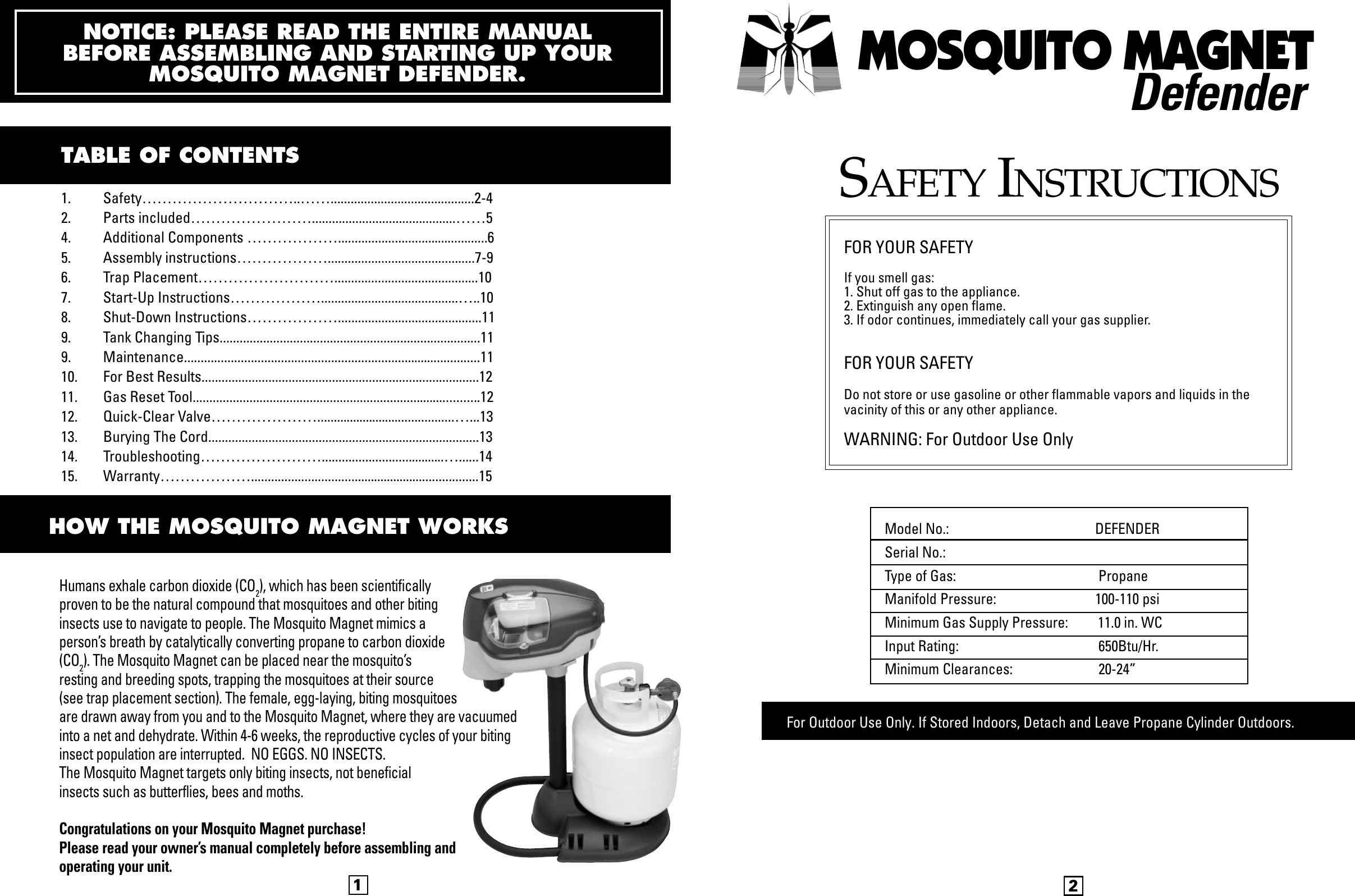 Page 2 of 9 - Mosquito-Magnet Mosquito-Magnet-Defender-Users-Manual- Liberty_Man_02  Mosquito-magnet-defender-users-manual