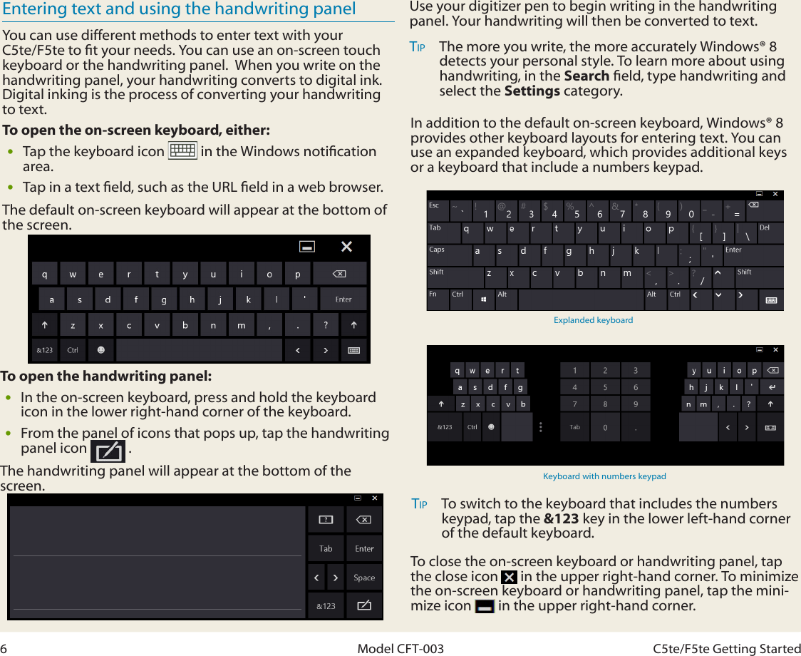 Page 6 of 7 - Motion-Computing Motion-Computing-C5Te-Windows-8-Getting-Started-Guide- Getting Started With The Motion® C5te/F5te Tablet PC  Motion-computing-c5te-windows-8-getting-started-guide