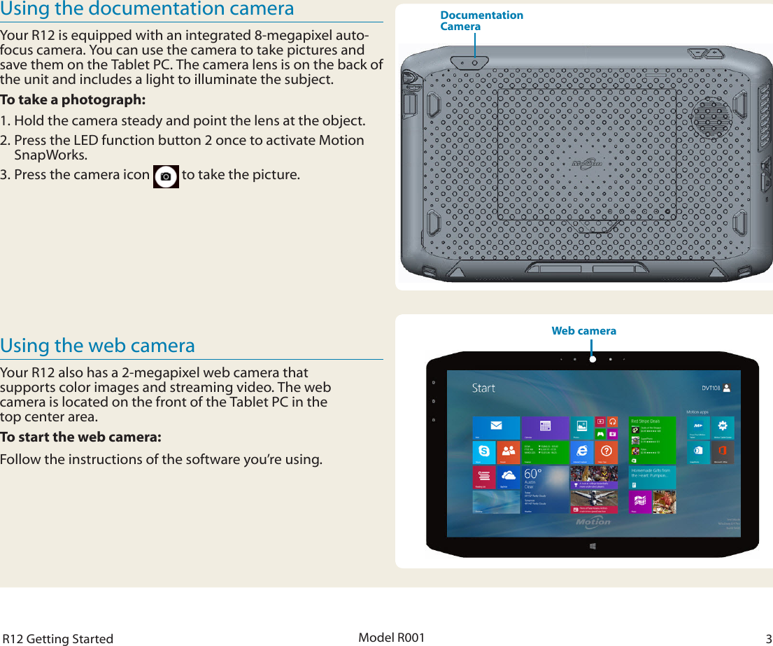 Page 3 of 7 - Motion-Computing Motion-Computing-R12-Windows-8-1-Getting-Started-Guide- Getting Started With The Motion® R12 Tablet PC  Motion-computing-r12-windows-8-1-getting-started-guide