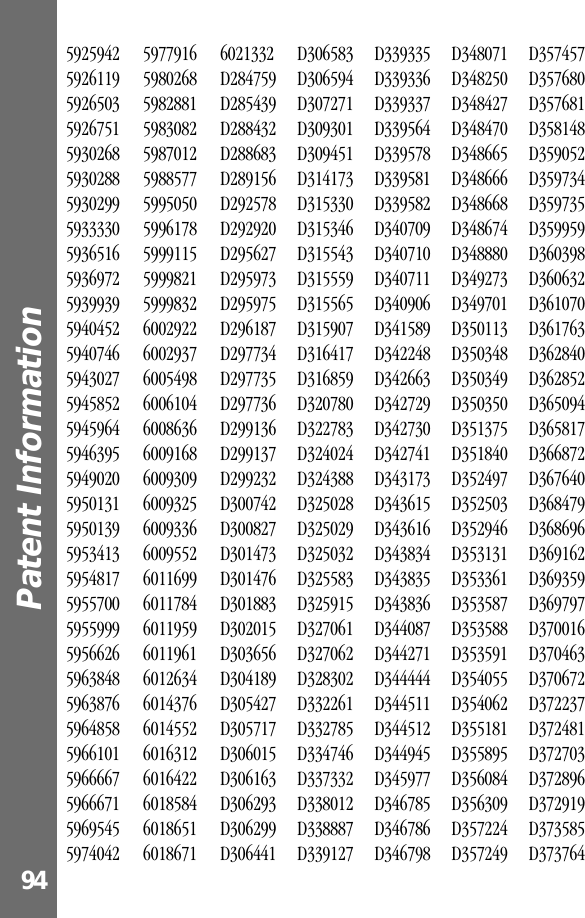 Patent Information 945925942592611959265035926751593026859302885930299593333059365165936972593993959404525940746594302759458525945964594639559490205950131595013959534135954817595570059559995956626596384859638765964858596610159666675966671596954559740425977916598026859828815983082598701259885775995050599617859991155999821599983260029226002937600549860061046008636600916860093096009325600933660095526011699601178460119596011961601263460143766014552601631260164226018584601865160186716021332D284759D285439D288432D288683D289156D292578D292920D295627D295973D295975D296187D297734D297735D297736D299136D299137D299232D300742D300827D301473D301476D301883D302015D303656D304189D305427D305717D306015D306163D306293D306299D306441D306583D306594D307271D309301D309451D314173D315330D315346D315543D315559D315565D315907D316417D316859D320780D322783D324024D324388D325028D325029D325032D325583D325915D327061D327062D328302D332261D332785D334746D337332D338012D338887D339127D339335D339336D339337D339564D339578D339581D339582D340709D340710D340711D340906D341589D342248D342663D342729D342730D342741D343173D343615D343616D343834D343835D343836D344087D344271D344444D344511D344512D344945D345977D346785D346786D346798D348071D348250D348427D348470D348665D348666D348668D348674D348880D349273D349701D350113D350348D350349D350350D351375D351840D352497D352503D352946D353131D353361D353587D353588D353591D354055D354062D355181D355895D356084D356309D357224D357249D357457D357680D357681D358148D359052D359734D359735D359959D360398D360632D361070D361763D362840D362852D365094D365817D366872D367640D368479D368696D369162D369359D369797D370016D370463D370672D372237D372481D372703D372896D372919D373585D373764