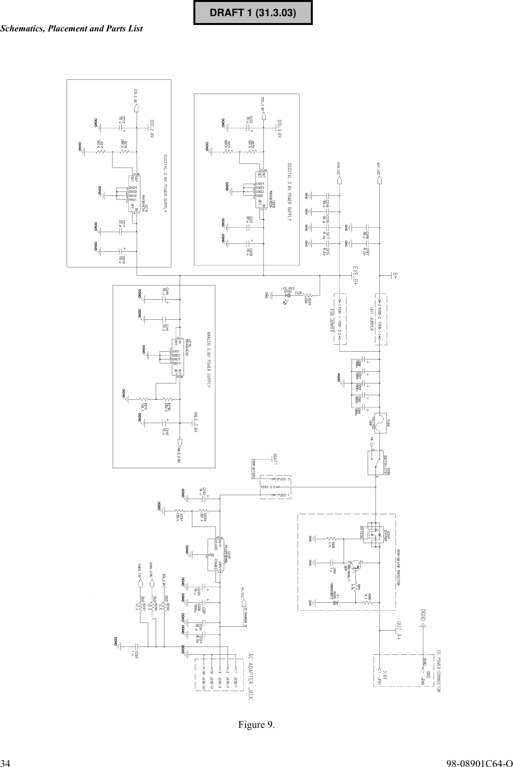 Schematics, Placement and Parts List34  98-08901C64-OFigure 9.DRAFT 1 (31.3.03)