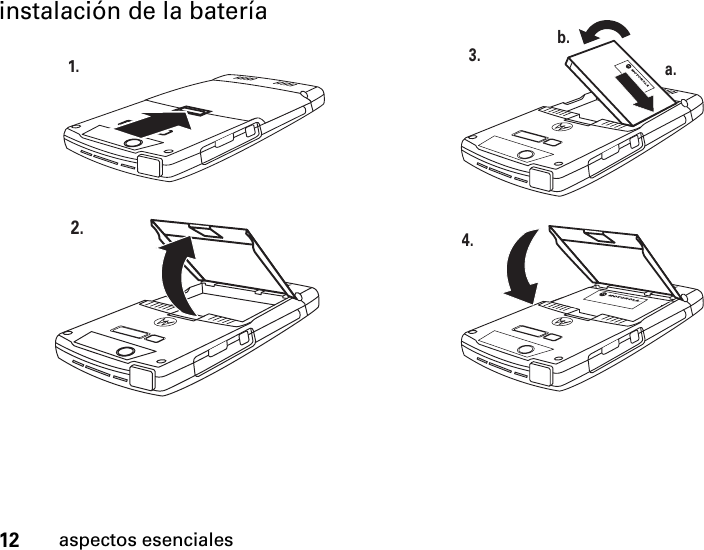 12aspectos esencialesinstalación de la batería 1.2.3. a.b.4.