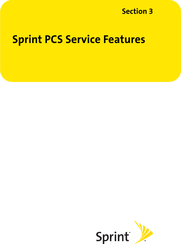 Section 3Sprint PCS Service Features