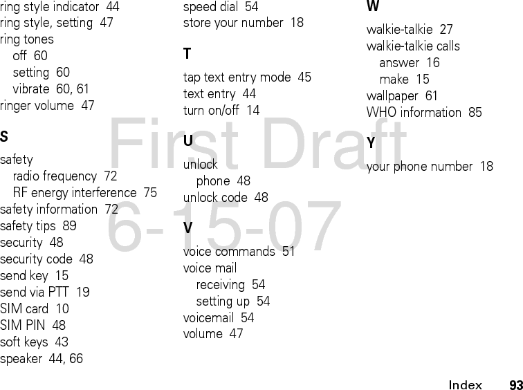 94IndexFirst Draft 6-15-07