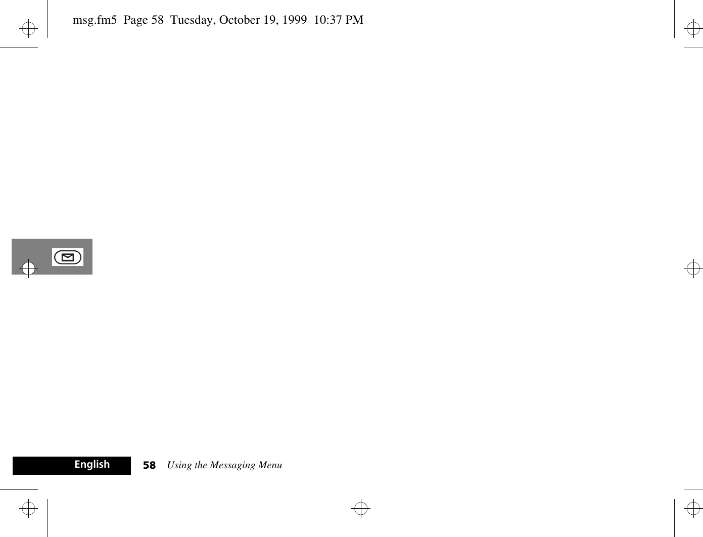 Using the Messaging Menu58Englishmsg.fm5  Page 58  Tuesday, October 19, 1999  10:37 PM