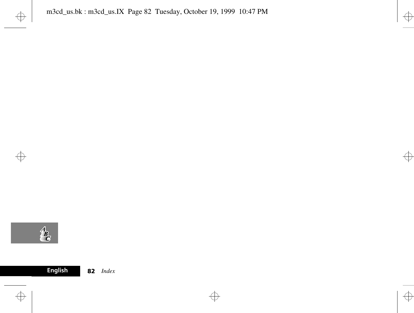 Index82Englishm3cd_us.bk : m3cd_us.IX  Page 82  Tuesday, October 19, 1999  10:47 PM