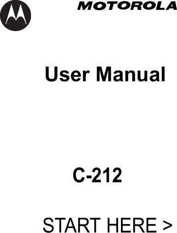 User Manual                 C-212 START HERE &gt;