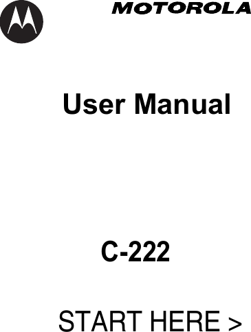 User Manual                 C-222 START HERE &gt;