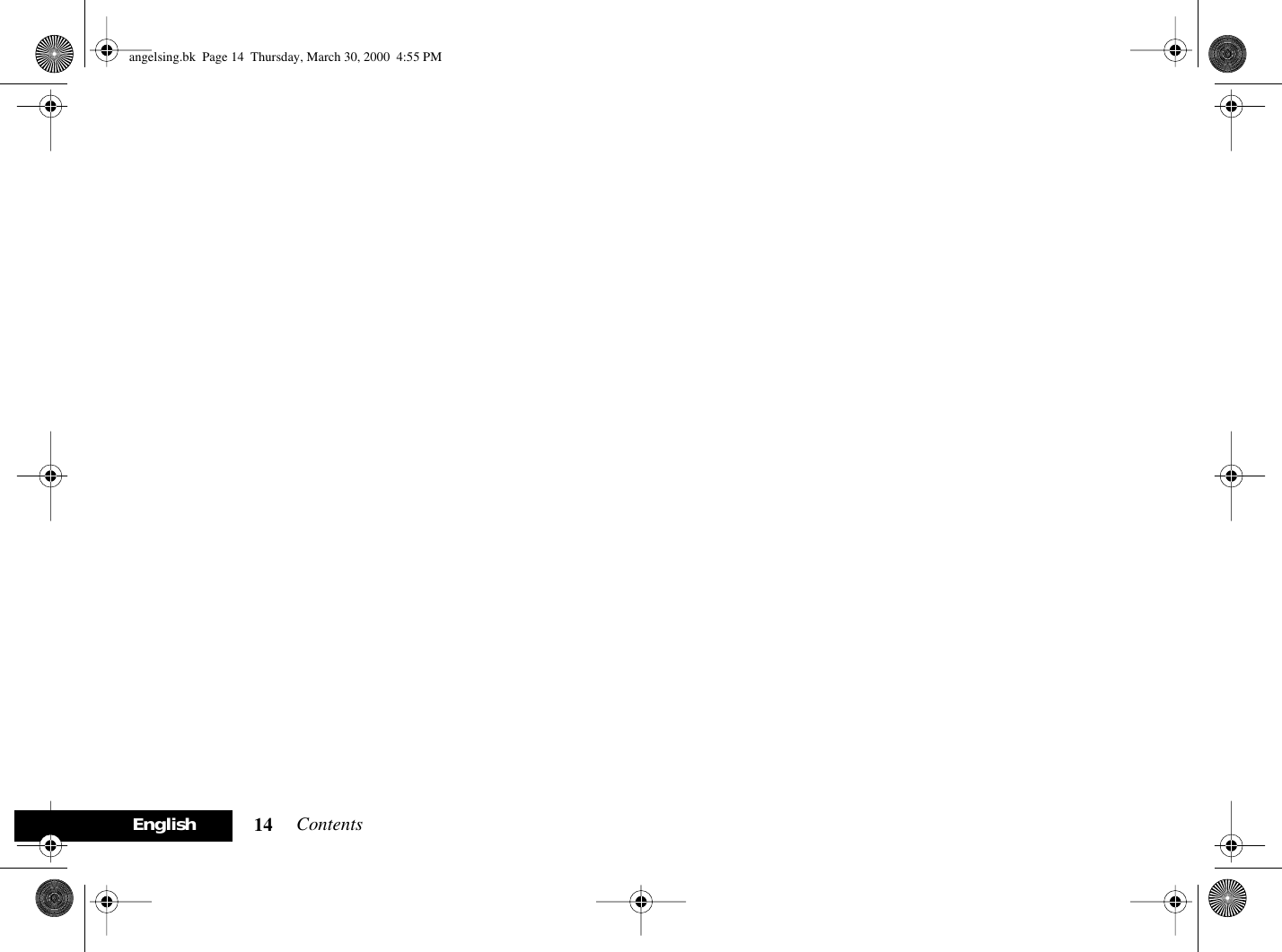 Contents14Englishangelsing.bk  Page 14  Thursday, March 30, 2000  4:55 PM