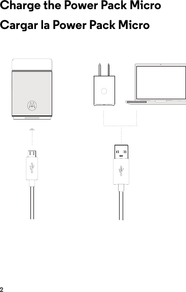 2Charge the Power Pack MicroCargar la Power Pack Micro 