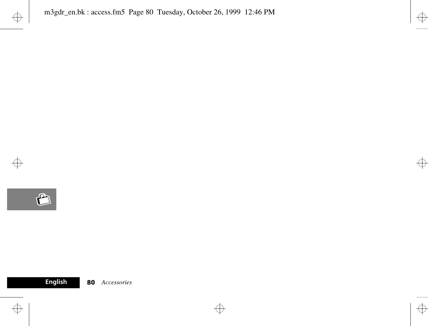Accessories80Englishm3gdr_en.bk : access.fm5  Page 80  Tuesday, October 26, 1999  12:46 PM
