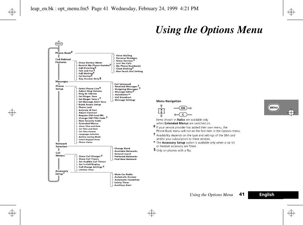 Using the Options Menu 41 EnglishUsing the Options Menuleap_en.bk : opt_menu.fm5  Page 41  Wednesday, February 24, 1999  4:21 PM