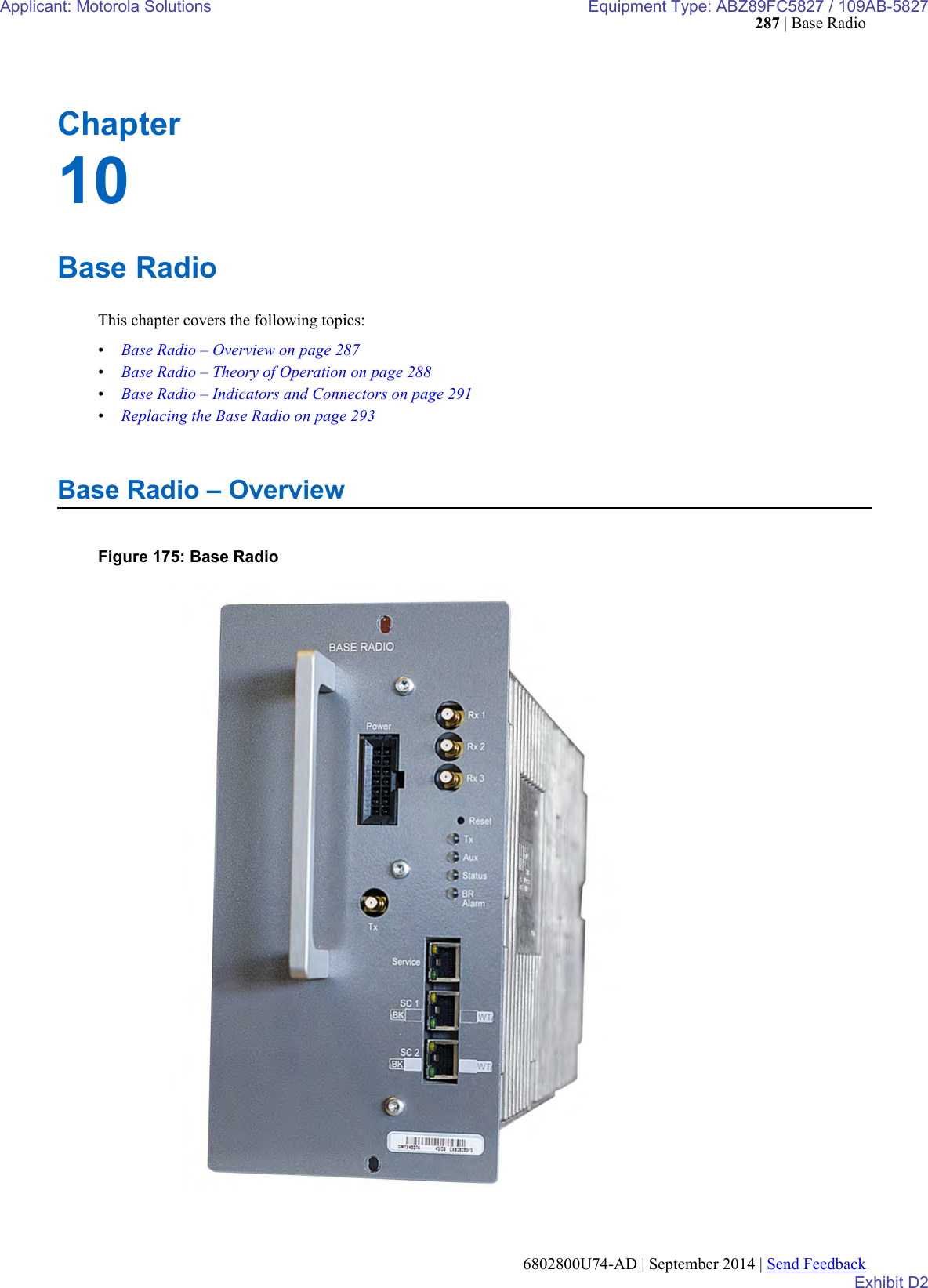 Page 115 of Motorola Solutions 89FC5827 Non Broadcast Transmitter User Manual Summit BR 800 Tx FCC Filing 3