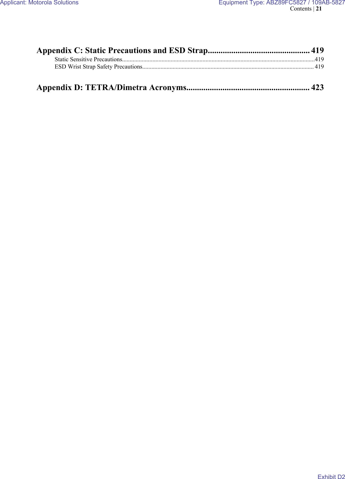 Page 24 of Motorola Solutions 89FC5827 Non Broadcast Transmitter User Manual Summit BR 800 Tx FCC Filing 3