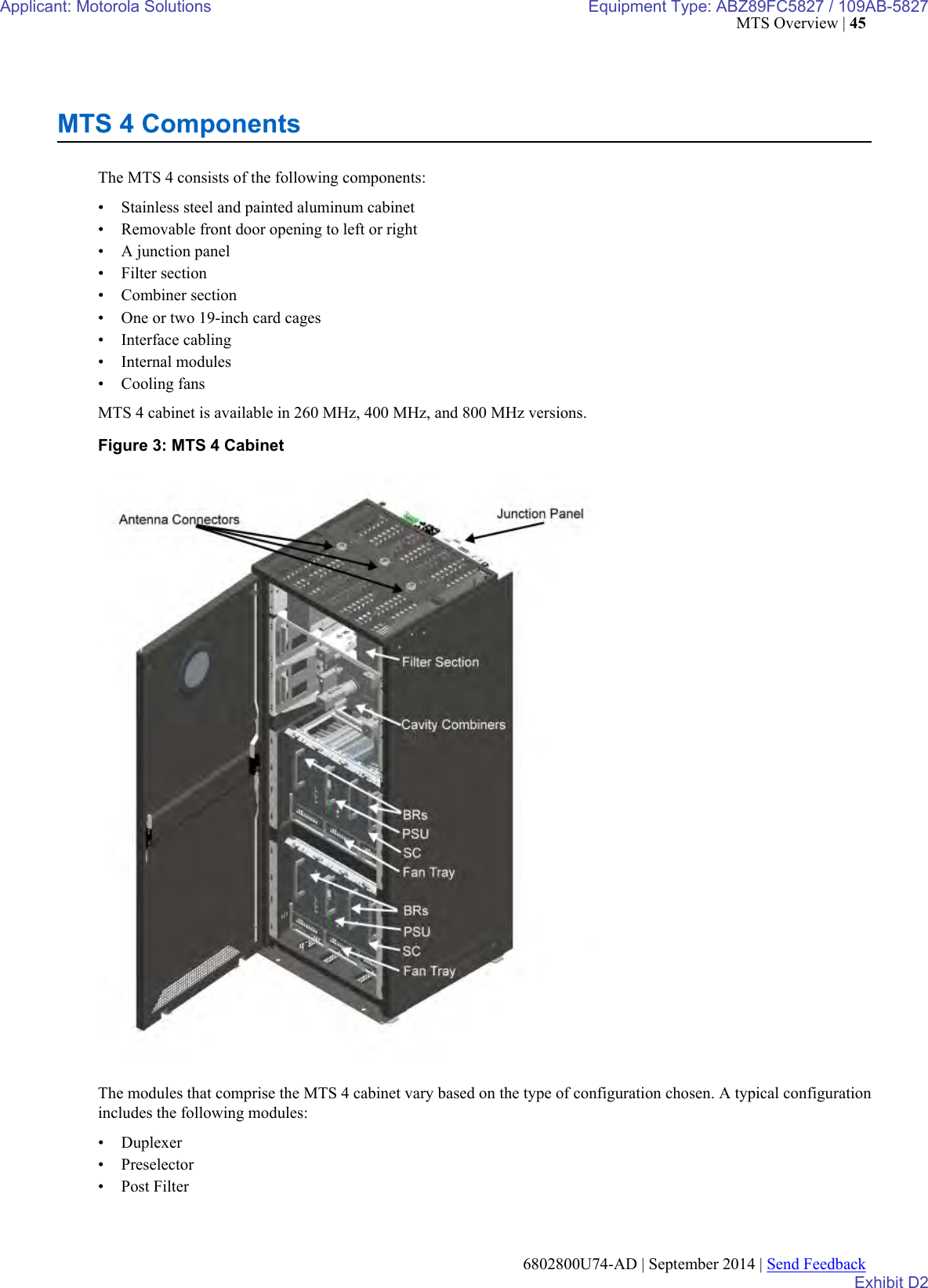 Page 48 of Motorola Solutions 89FC5827 Non Broadcast Transmitter User Manual Summit BR 800 Tx FCC Filing 3