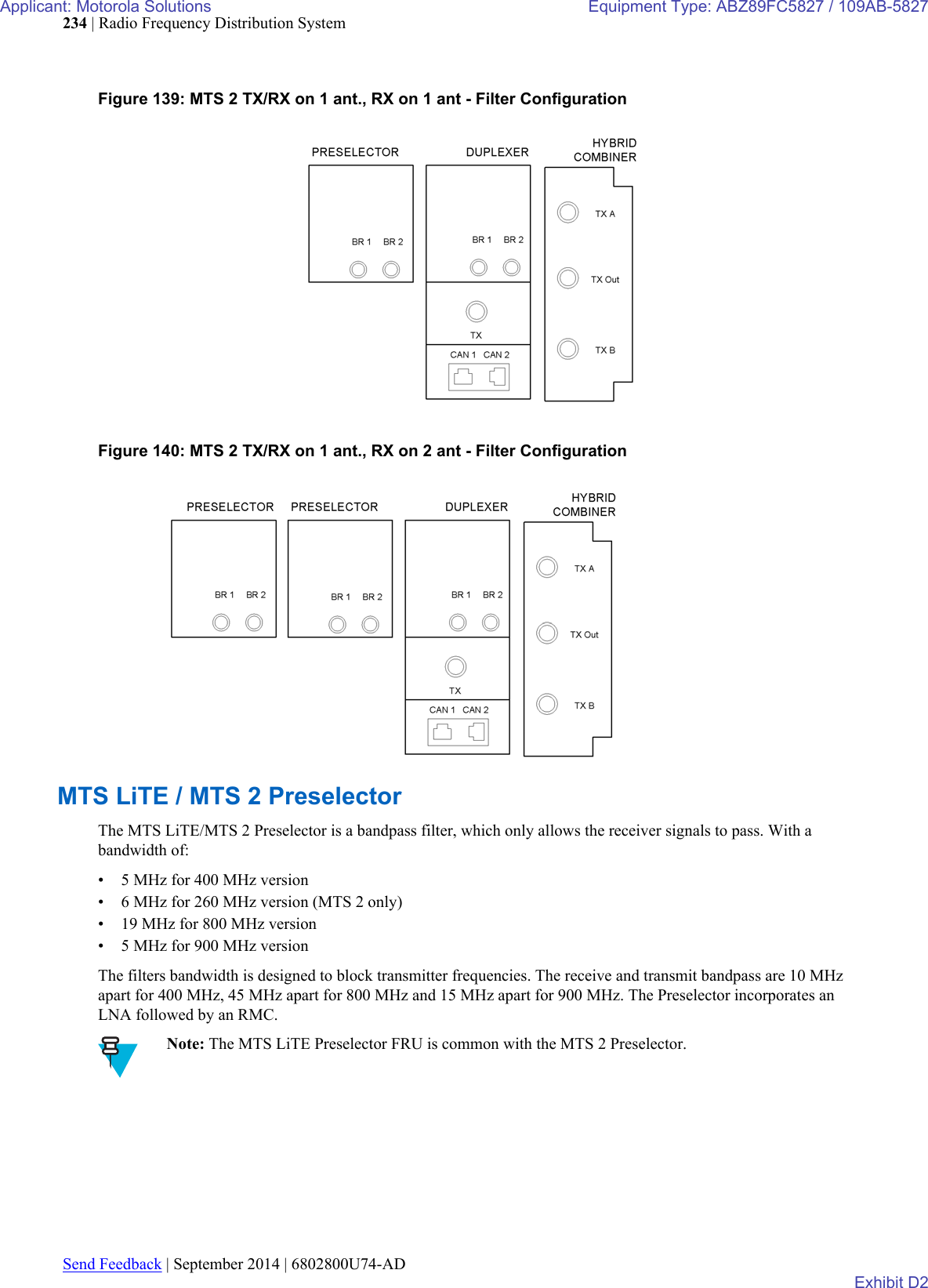 Page 62 of Motorola Solutions 89FC5827 Non Broadcast Transmitter User Manual Summit BR 800 Tx FCC Filing 3