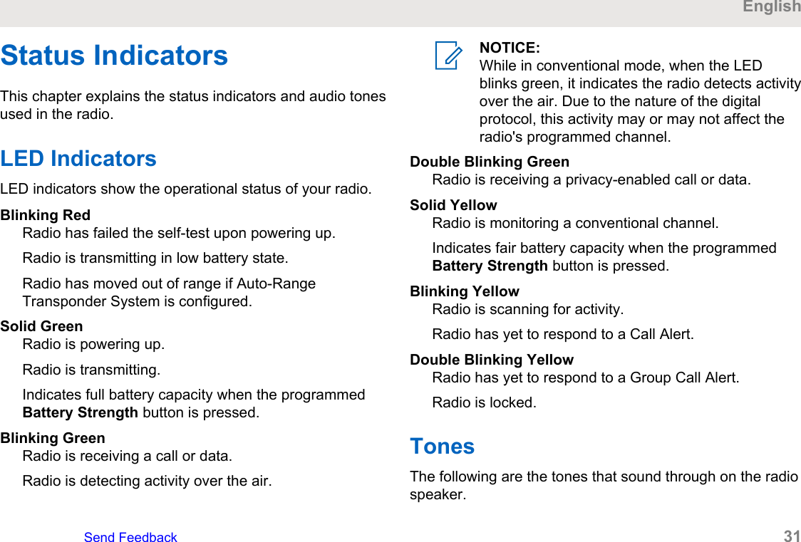 Page 31 of Motorola Solutions 89FT3845 Portable 2-Way Radio User Manual Manual