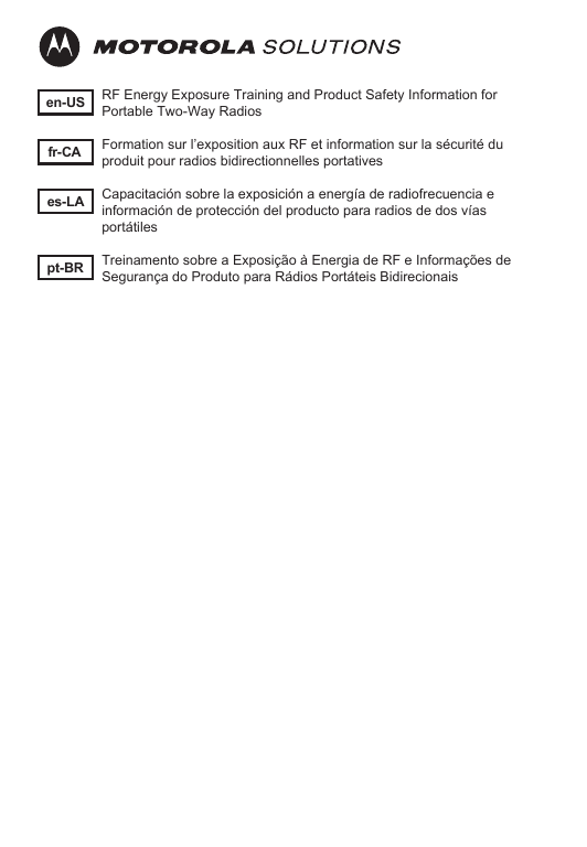 Page 1 of Motorola Solutions 89FT3845 Portable 2-Way Radio User Manual SAFE   EFFICIENT OP OF MOT RDS