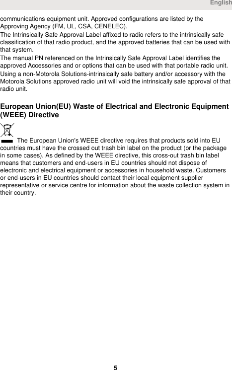 Page 7 of Motorola Solutions 89FT3845 Portable 2-Way Radio User Manual SAFE   EFFICIENT OP OF MOT RDS