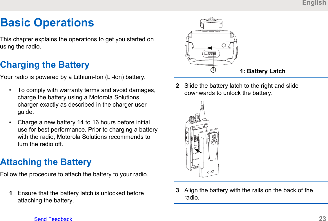 Page 23 of Motorola Solutions 89FT4948 2-Way Portable Radio User Manual Users Guide