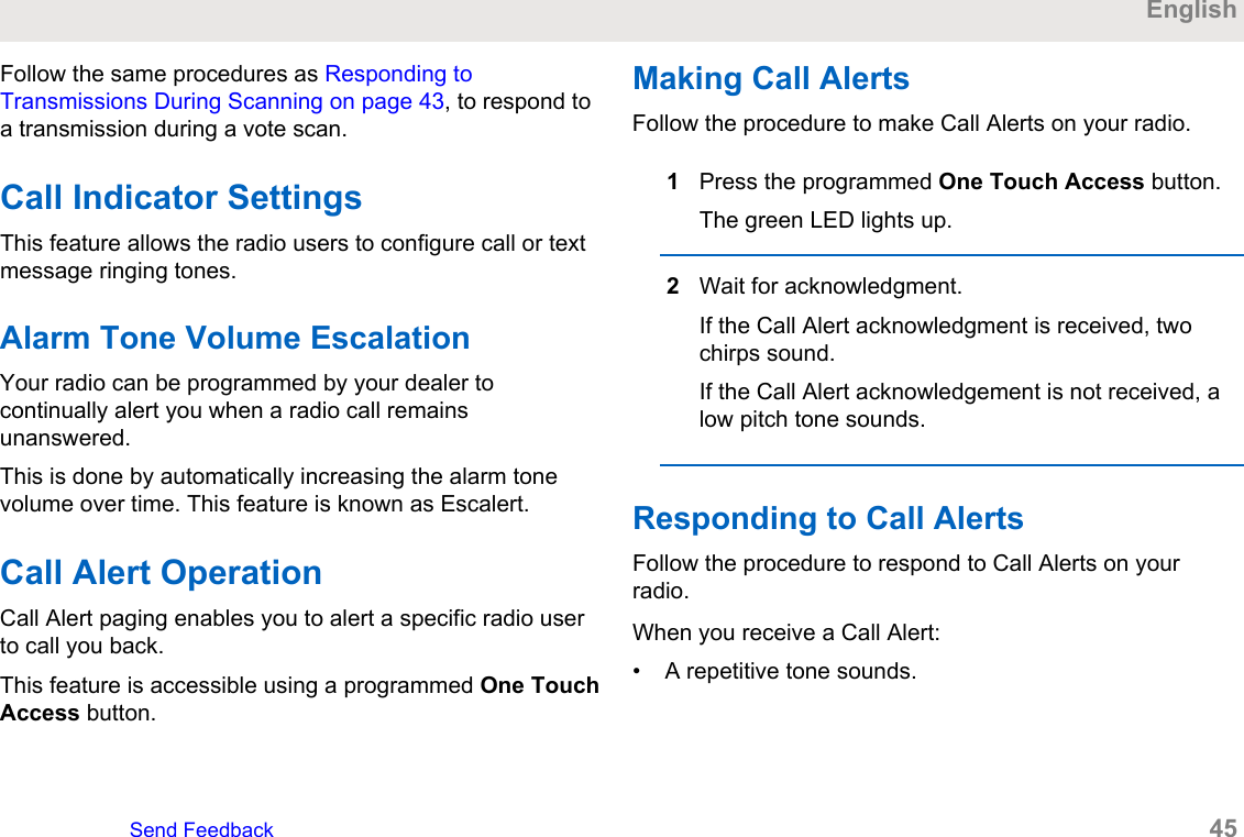 Page 45 of Motorola Solutions 89FT4948 2-Way Portable Radio User Manual Users Guide