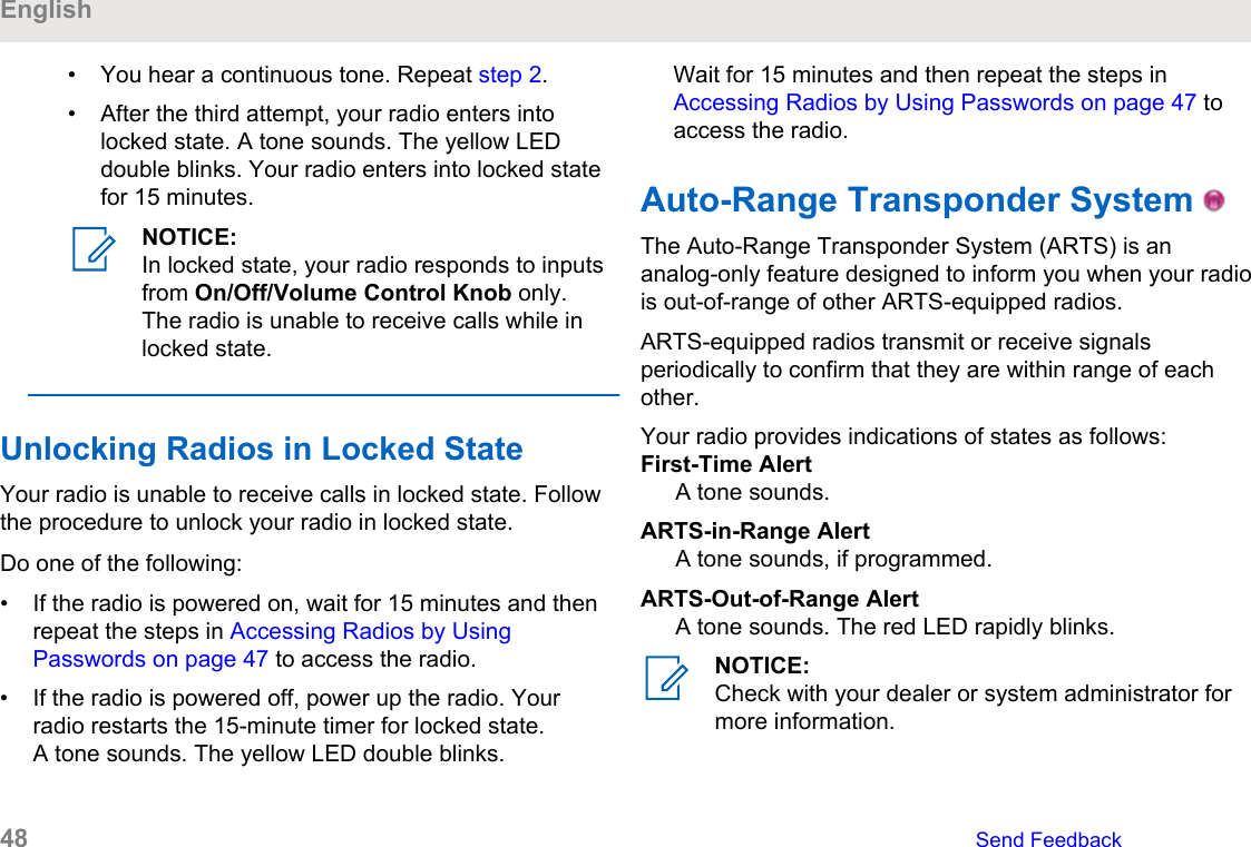 Page 48 of Motorola Solutions 89FT4948 2-Way Portable Radio User Manual Users Guide